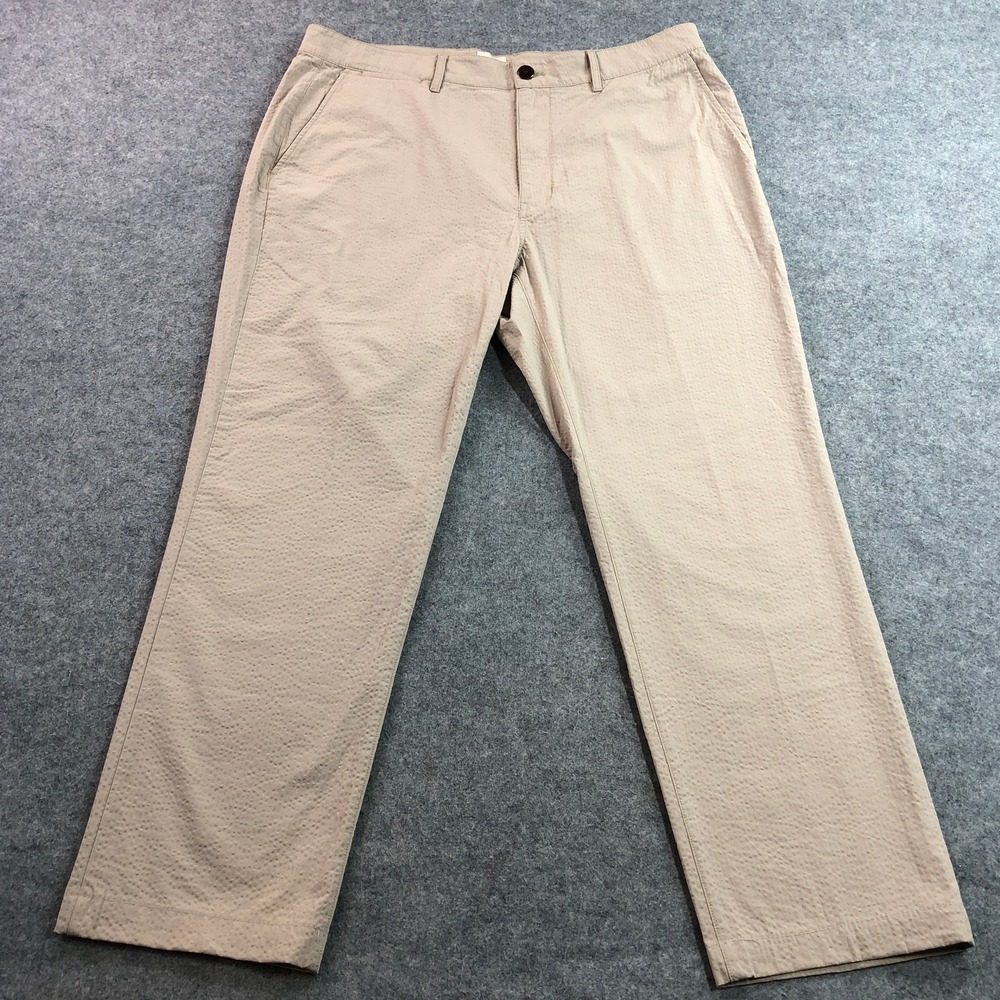 Flint and Tinder Mens Straight Fit Pants 36x32 Tan Textured Cotton Spandex